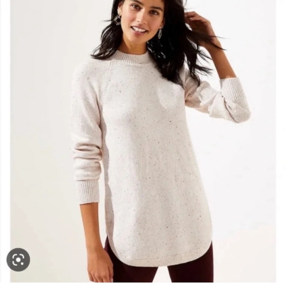 LOFT Mock Neck Tunic Sweater